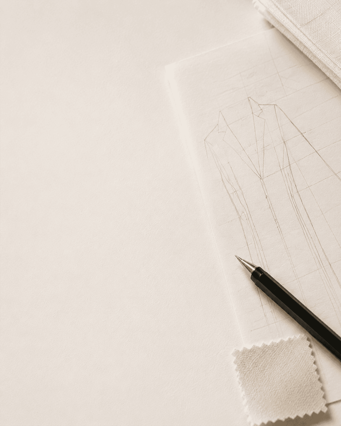Technical garment sketch during product development